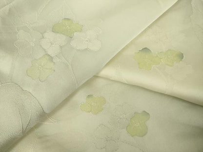 平和屋着物●上質な小紋　枝花文　地紋起こし　正絹　逸品　AABJ9259ck