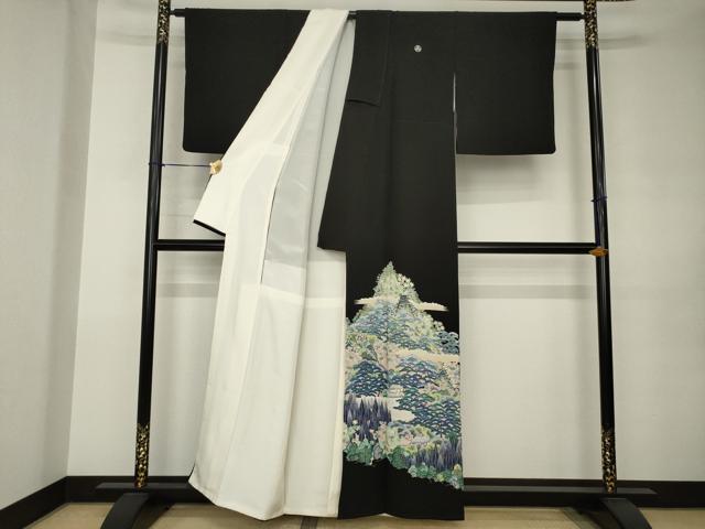 平和屋着物●本加賀友禅作家　東藤岳　黒留袖　遠山風景文　正絹　逸品　AABJ9260ck