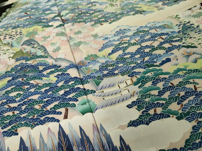 平和屋着物●本加賀友禅作家　東藤岳　黒留袖　遠山風景文　正絹　逸品　AABJ9260ck