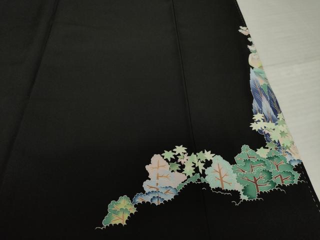 平和屋着物●本加賀友禅作家　東藤岳　黒留袖　遠山風景文　正絹　逸品　AABJ9260ck