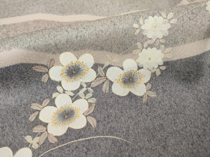 平和屋着物●訪問着　刺繍　草花文　金彩　そごう扱い　正絹　逸品　AABJ9263ck