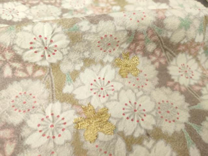 平和屋着物●訪問着　刺繍　枝垂れ桜　暈し染め　金糸　正絹　逸品　AABJ9267ck