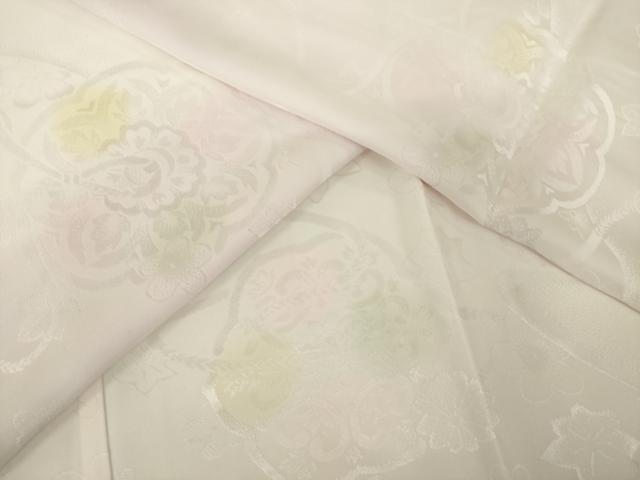 平和屋着物●振袖用長襦袢　無双仕立て　鏡裏花地紋　暈し染め　正絹　逸品　AABJ9268ck