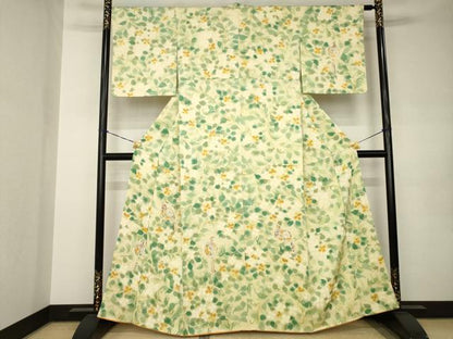 平和屋着物●訪問着　花鳥文　正絹　逸品　AABJ9269ck