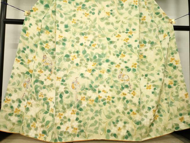 平和屋着物●訪問着　花鳥文　正絹　逸品　AABJ9269ck