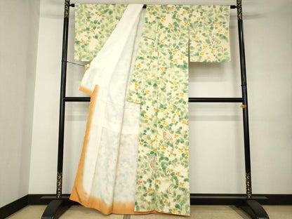 平和屋着物●訪問着　花鳥文　正絹　逸品　AABJ9269ck