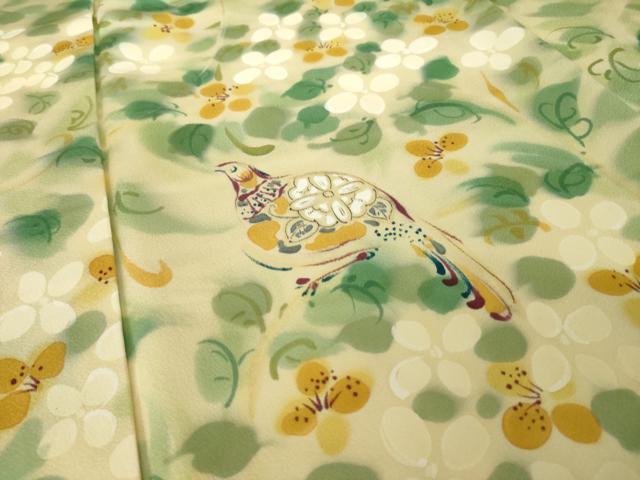 平和屋着物●訪問着　花鳥文　正絹　逸品　AABJ9269ck