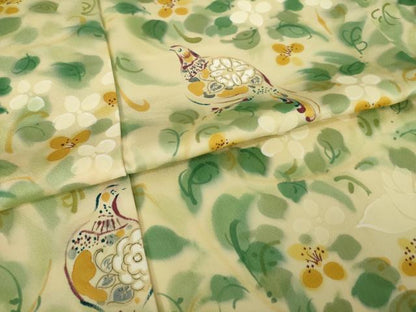 平和屋着物●訪問着　花鳥文　正絹　逸品　AABJ9269ck