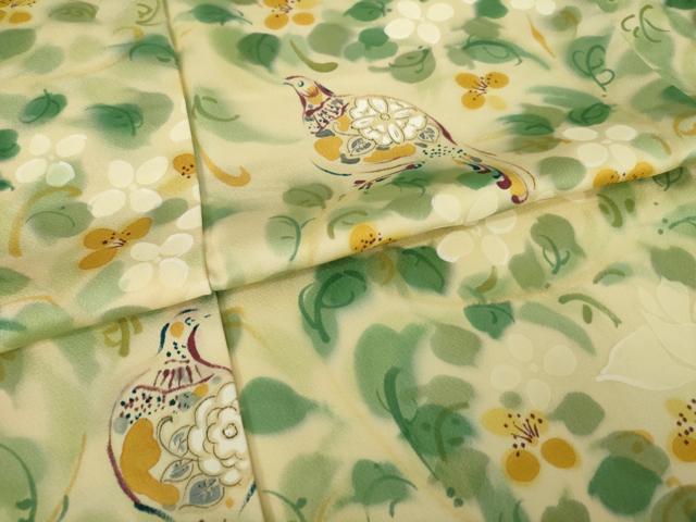 平和屋着物●訪問着　花鳥文　正絹　逸品　AABJ9269ck