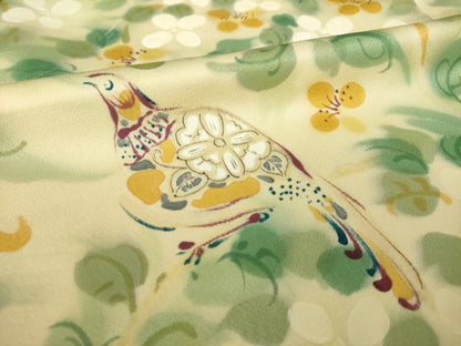 平和屋着物●訪問着　花鳥文　正絹　逸品　AABJ9269ck
