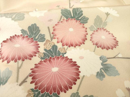 平和屋着物●訪問着　友禅　枝花文　暈し染め　正絹　逸品　AABJ9272ck