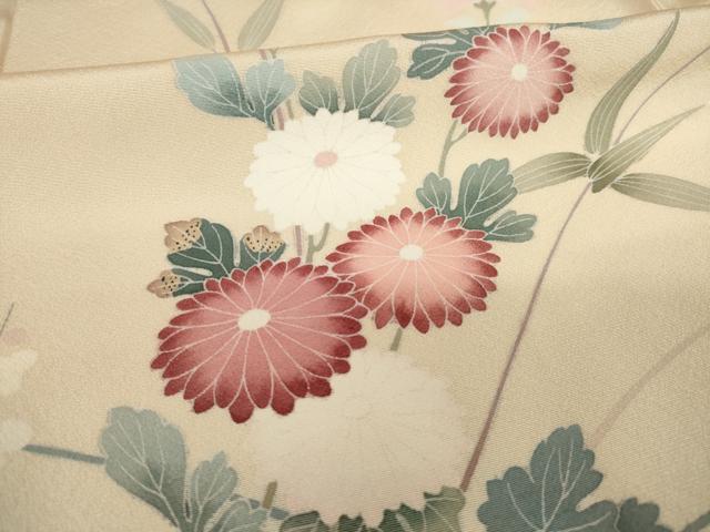 平和屋着物●訪問着　友禅　枝花文　暈し染め　正絹　逸品　AABJ9272ck