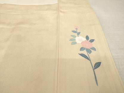 平和屋着物●訪問着　友禅　枝花文　暈し染め　正絹　逸品　AABJ9272ck