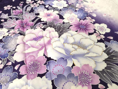 平和屋着物●豪華振袖　刺繍　枝垂れ花文　暈し染め　金糸　銀彩　京都きもの友禅扱い　正絹　逸品　AABJ9275ck