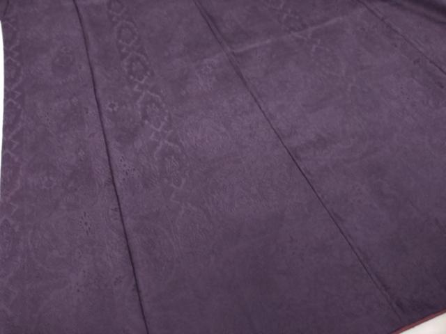 平和屋着物●上質な色無地　作家物　飾花地紋　黒紅色　正絹　逸品　AABJ9276ck
