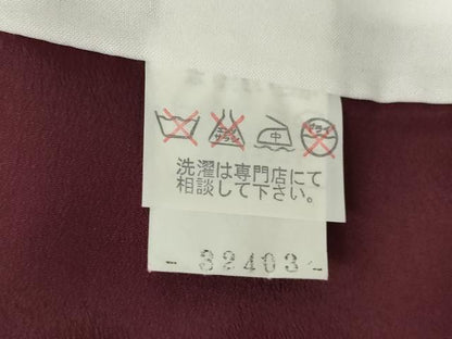 平和屋着物●上質な色無地　作家物　飾花地紋　黒紅色　正絹　逸品　AABJ9276ck