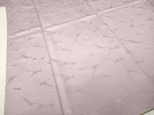平和屋着物●上質な色無地　扇子尽くし地紋　紅藤色　三越扱い　正絹　逸品　未使用　AABJ9279ck
