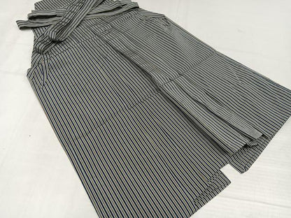 平和屋着物●男性　馬乗り袴　縞　正絹　逸品　AABJ9282ph