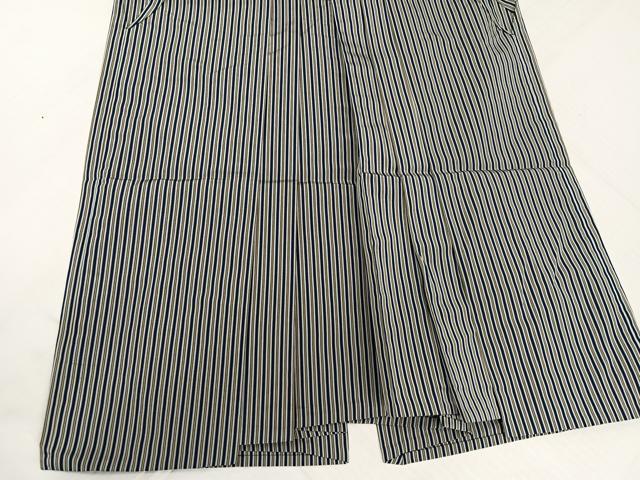 平和屋着物●男性　馬乗り袴　縞　正絹　逸品　AABJ9282ph