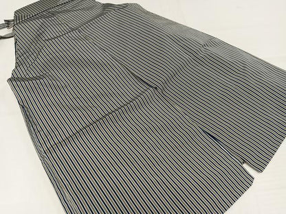 平和屋着物●男性　馬乗り袴　縞　正絹　逸品　AABJ9282ph