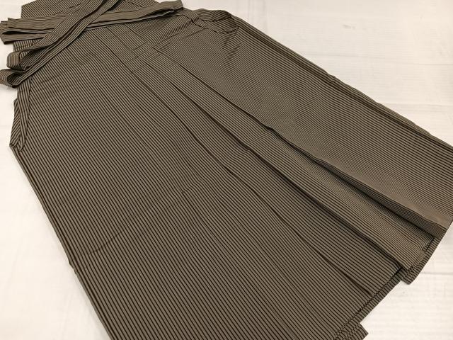 平和屋着物●男性　馬乗り袴　縞　正絹　逸品　AABJ9285ph