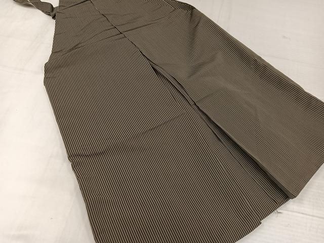 平和屋着物●男性　馬乗り袴　縞　正絹　逸品　AABJ9285ph