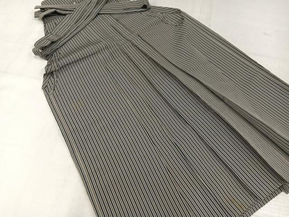 平和屋着物●男性　錦城平　馬乗り袴　縞　正絹　逸品　AABJ9287ph