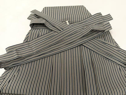 平和屋着物●男性　錦城平　馬乗り袴　縞　正絹　逸品　AABJ9287ph