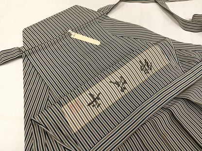 平和屋着物●男性　錦城平　馬乗り袴　縞　正絹　逸品　AABJ9287ph