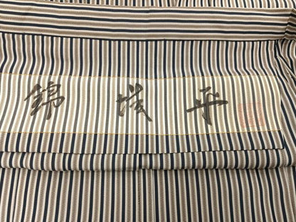 平和屋着物●男性　錦城平　馬乗り袴　縞　正絹　逸品　AABJ9287ph