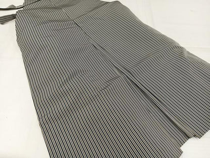 平和屋着物●男性　錦城平　馬乗り袴　縞　正絹　逸品　AABJ9287ph
