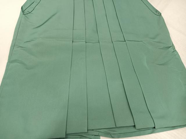 平和屋着物●男性　馬乗り袴　色無地　青磁色　正絹　逸品　AABJ9288ph
