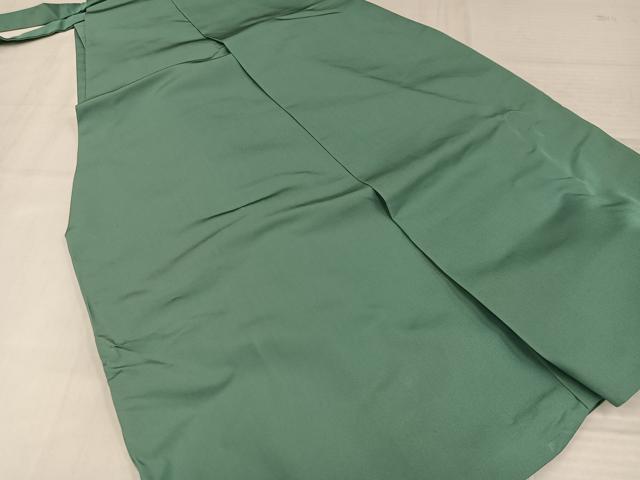 平和屋着物●男性　馬乗り袴　色無地　青磁色　正絹　逸品　AABJ9288ph