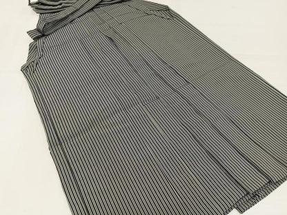 平和屋着物●男性　馬乗り袴　仙台平　縞　正絹　逸品　AABJ9289ph