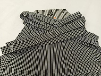 平和屋着物●男性　馬乗り袴　仙台平　縞　正絹　逸品　AABJ9289ph