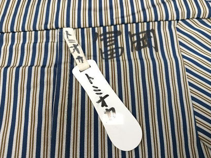平和屋着物●男性　馬乗り袴　縞　正絹　逸品　AABJ9291ph