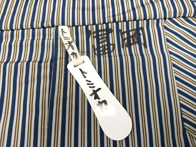 平和屋着物●男性　馬乗り袴　縞　正絹　逸品　AABJ9291ph
