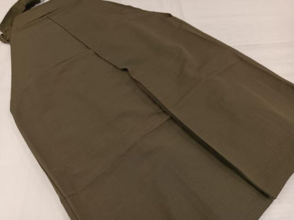 平和屋着物●男性　馬乗り袴　紬地　色無地　媚茶色　正絹　逸品　AABJ9292ph
