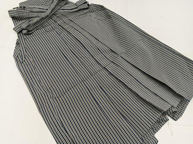 平和屋着物●男性　馬乗り袴　縞　正絹　逸品　AABJ9293ph