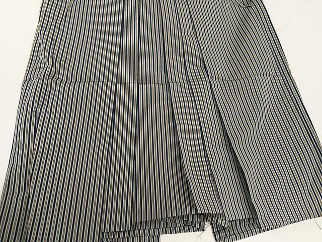 平和屋着物●男性　馬乗り袴　縞　正絹　逸品　AABJ9293ph