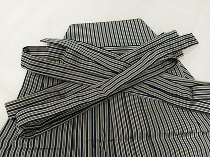 平和屋着物●男性　馬乗り袴　縞　正絹　逸品　AABJ9293ph