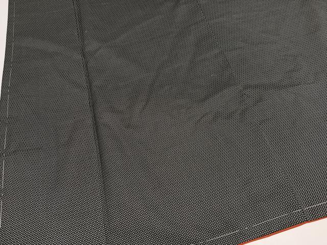 平和屋着物●上質な紬　100亀甲　総詰め　黒地　正絹　逸品　未使用　AABJ9294ph