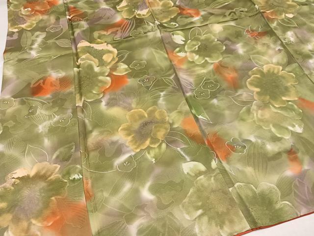 平和屋着物●上質な小紋　地紋起こし　花尽くし　暈し染め　正絹　逸品　AABJ9305ph