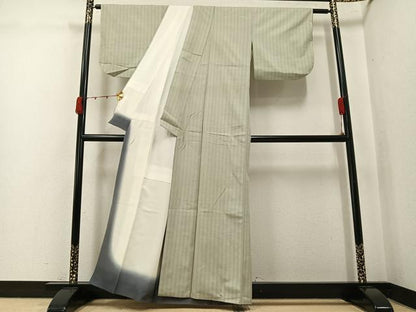 平和屋着物●上質な紬　間道　正絹　逸品　AABJ9307ph