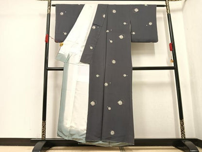 平和屋着物●上質な小紋　雪輪桜文　金彩　正絹　逸品　AABJ9311ph
