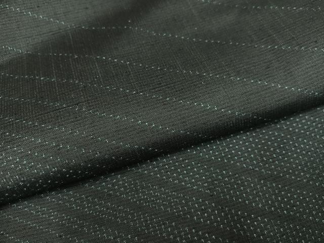 平和屋着物●訪問着　紬地　斜縞　黒地　さが美扱い　正絹　逸品　未使用　AABJ9323ph