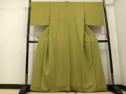 平和屋着物●上質な色無地　桑染色　正絹　逸品　AABJ9328ph