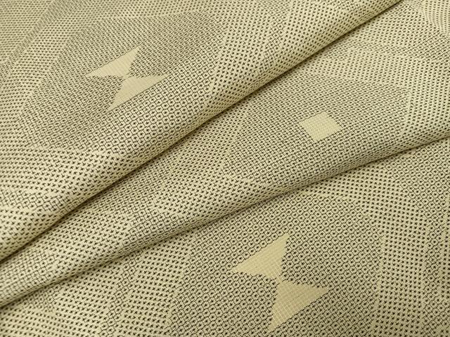 平和屋着物●本場大島紬　白大島　120亀甲　菱文　正絹　逸品　未使用　AABJ9332ph