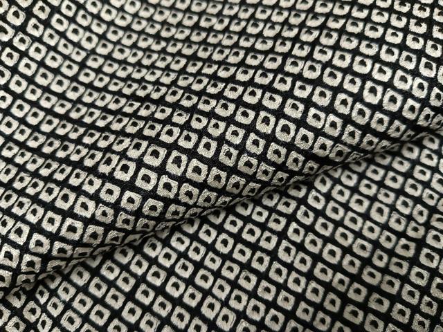 平和屋着物●大変加工の良い総絞り小紋　黒地　正絹　逸品　AABJ9333ph