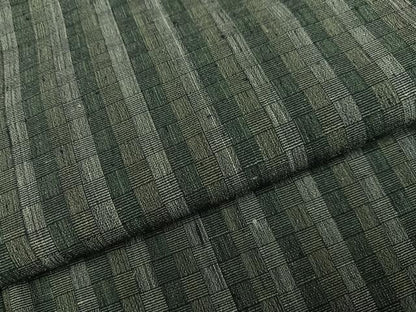 平和屋着物●上質な紬　網代織　間道　正絹　逸品　AABJ9343ph